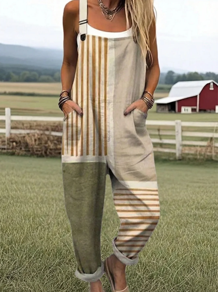 GIZADO | Striped Linen Jumpsuit