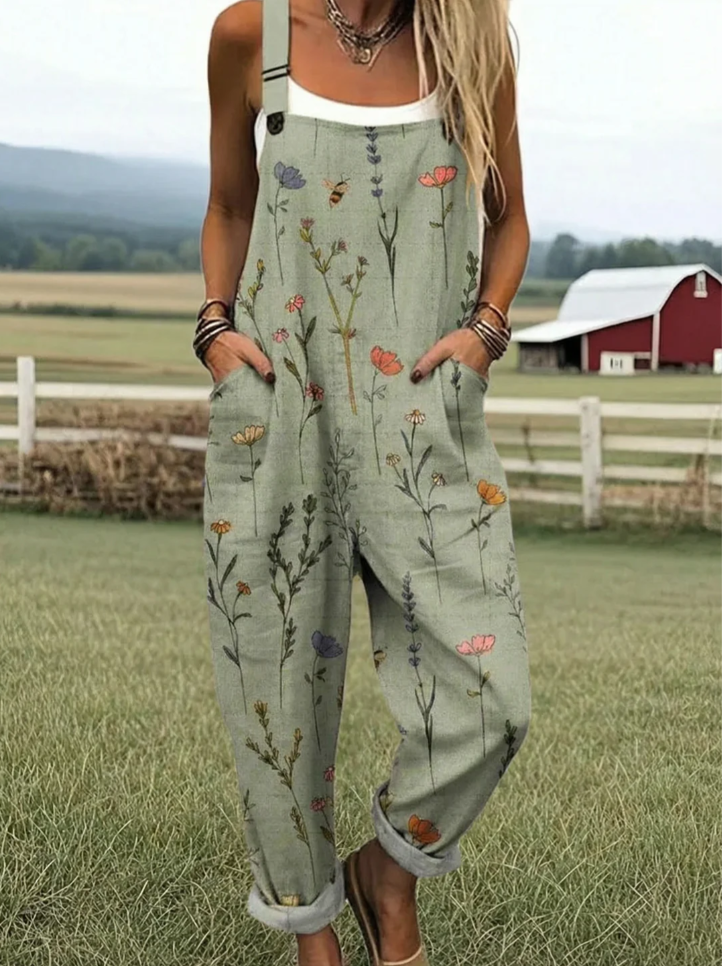 GIZADO | Olive Linen Jumpsuit