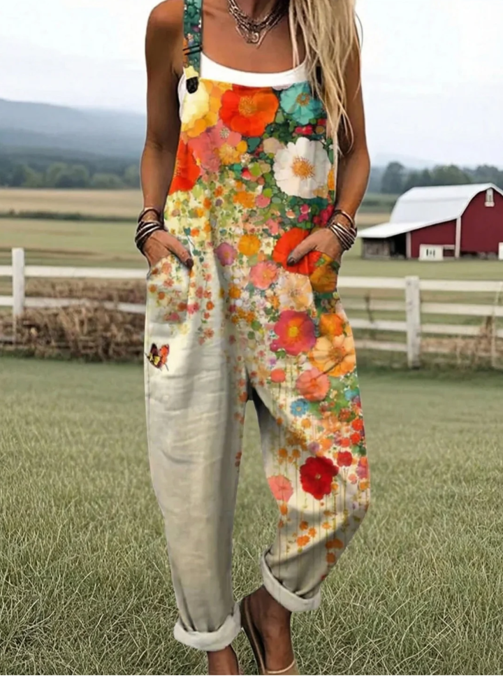 GIZADO | Floral Linen Jumpsuit