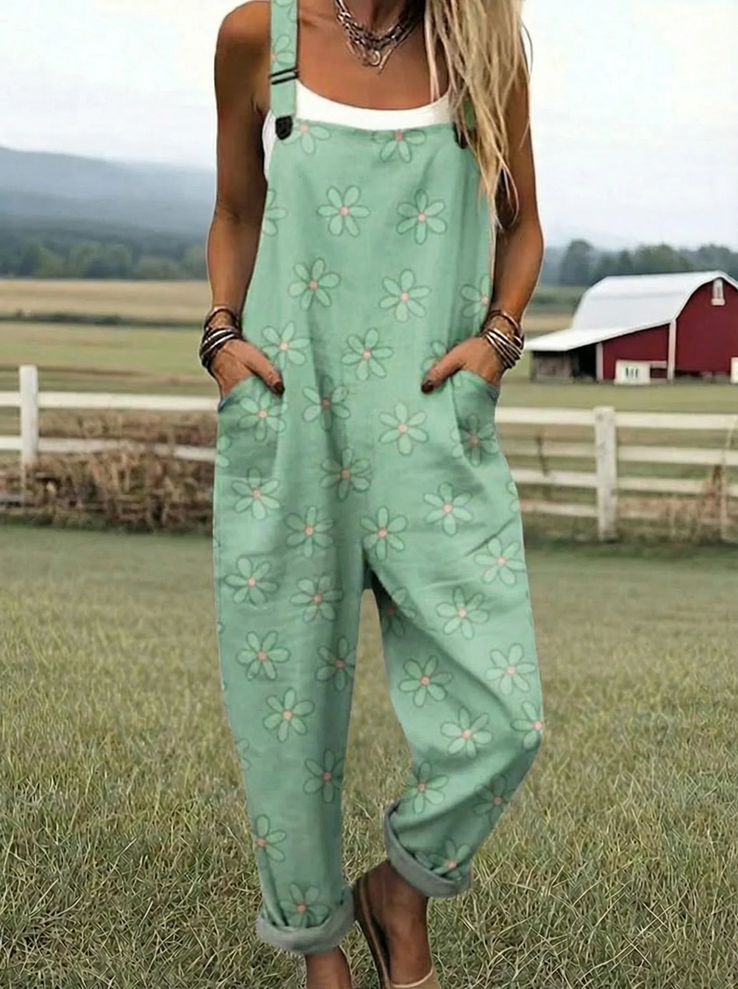 GIZADO | Flower Linen Jumpsuit