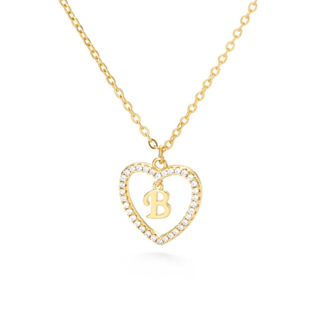 Mini CZ Heart Letter Necklace (Buy 1 Get 2 Free) Mix and Match