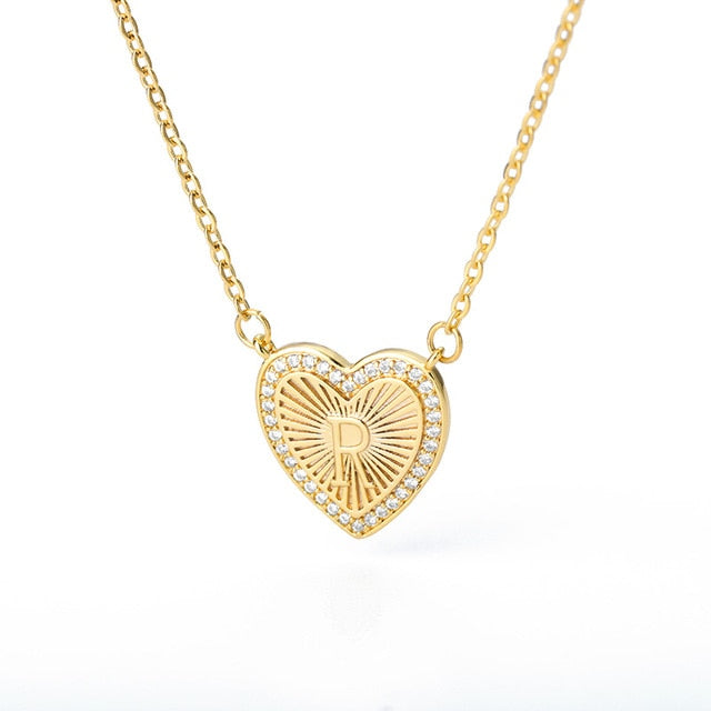 Mini Heart CZ Letter Necklace (Buy 1 Get 2 Free) Mix and Match