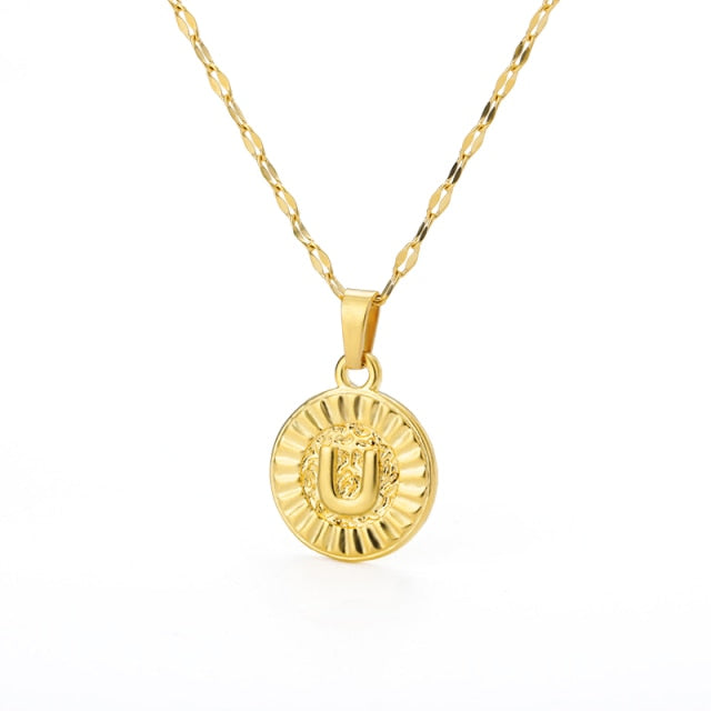 Mini Coin Letter Necklace (Buy 1 Get 2 Free) Mix and Match